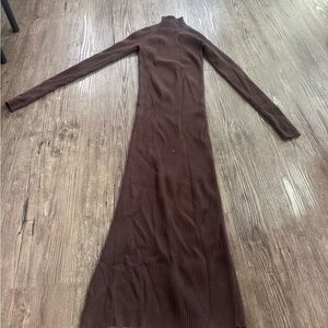 Wilfred Chocolate Long Sleeve Knit Dress